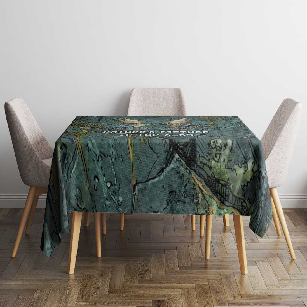 Nun and Naunet Egyptian Tablecloth Serpent Abyss Design Primordial Gods of Ancient Waters