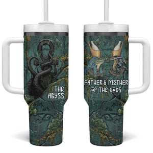 Nun and Naunet Egyptian Tumbler With Handle Serpent Abyss Design Primordial Gods of Ancient Waters