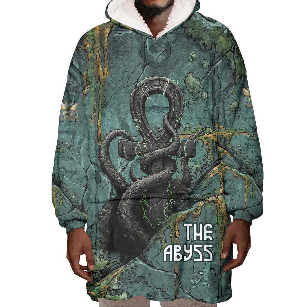 Nun and Naunet Egyptian Wearable Blanket Hoodie Serpent Abyss Design Primordial Gods of Ancient Waters