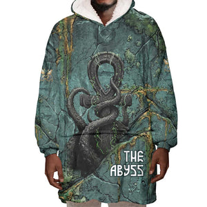 Nun and Naunet Egyptian Wearable Blanket Hoodie Serpent Abyss Design Primordial Gods of Ancient Waters