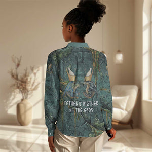 Nun and Naunet Egyptian Women Casual Shirt Serpent Abyss Design Primordial Gods of Ancient Waters