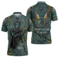 Nun and Naunet Egyptian Zipper Polo Shirt Serpent Abyss Design Primordial Gods of Ancient Waters