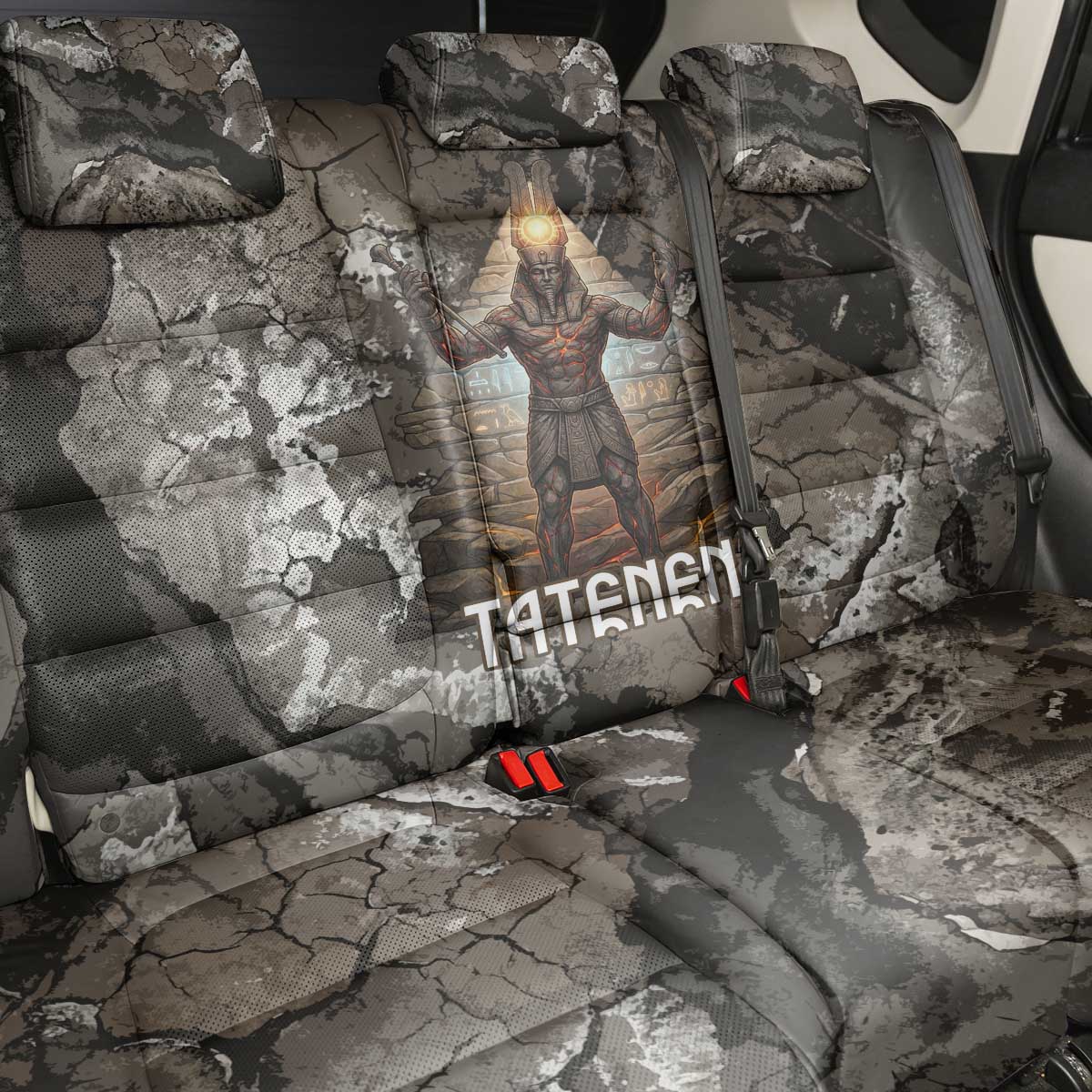 Tatenen Back Car Seat Cover Rising Hand Design Egyptian God of Creation and Earth Emergence