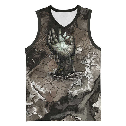 Tatenen Basketball Jersey Rising Hand Design Egyptian God of Creation and Earth Emergence