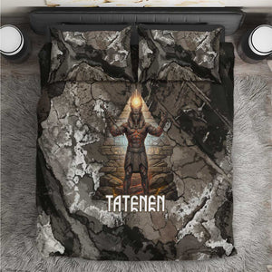 Tatenen Bedding Set Rising Hand Design Egyptian God of Creation and Earth Emergence