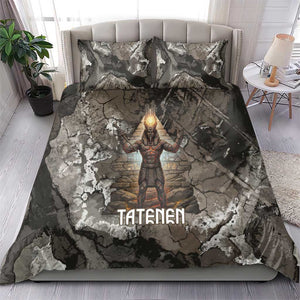 Tatenen Bedding Set Rising Hand Design Egyptian God of Creation and Earth Emergence