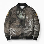 Tatenen Bomber Puffer Jacket Rising Hand Design Egyptian God of Creation and Earth Emergence