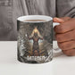 Tatenen Ceramic Mug Rising Hand Design Egyptian God of Creation and Earth Emergence