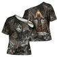 Tatenen Cross Shoulder Shirt Rising Hand Design Egyptian God of Creation and Earth Emergence