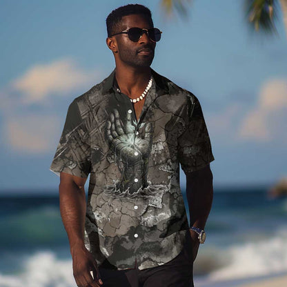 Tatenen Hawaiian Shirt Rising Hand Design Egyptian God of Creation and Earth Emergence