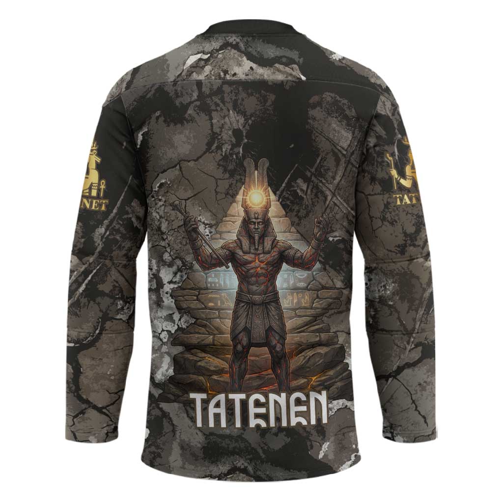 Tatenen Hockey Jersey Rising Hand Design Egyptian God of Creation and Earth Emergence