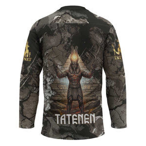 Tatenen Hockey Jersey Rising Hand Design Egyptian God of Creation and Earth Emergence