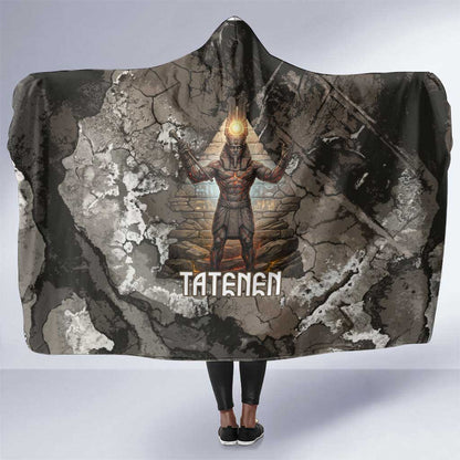 Tatenen Hooded Blanket Rising Hand Design Egyptian God of Creation and Earth Emergence