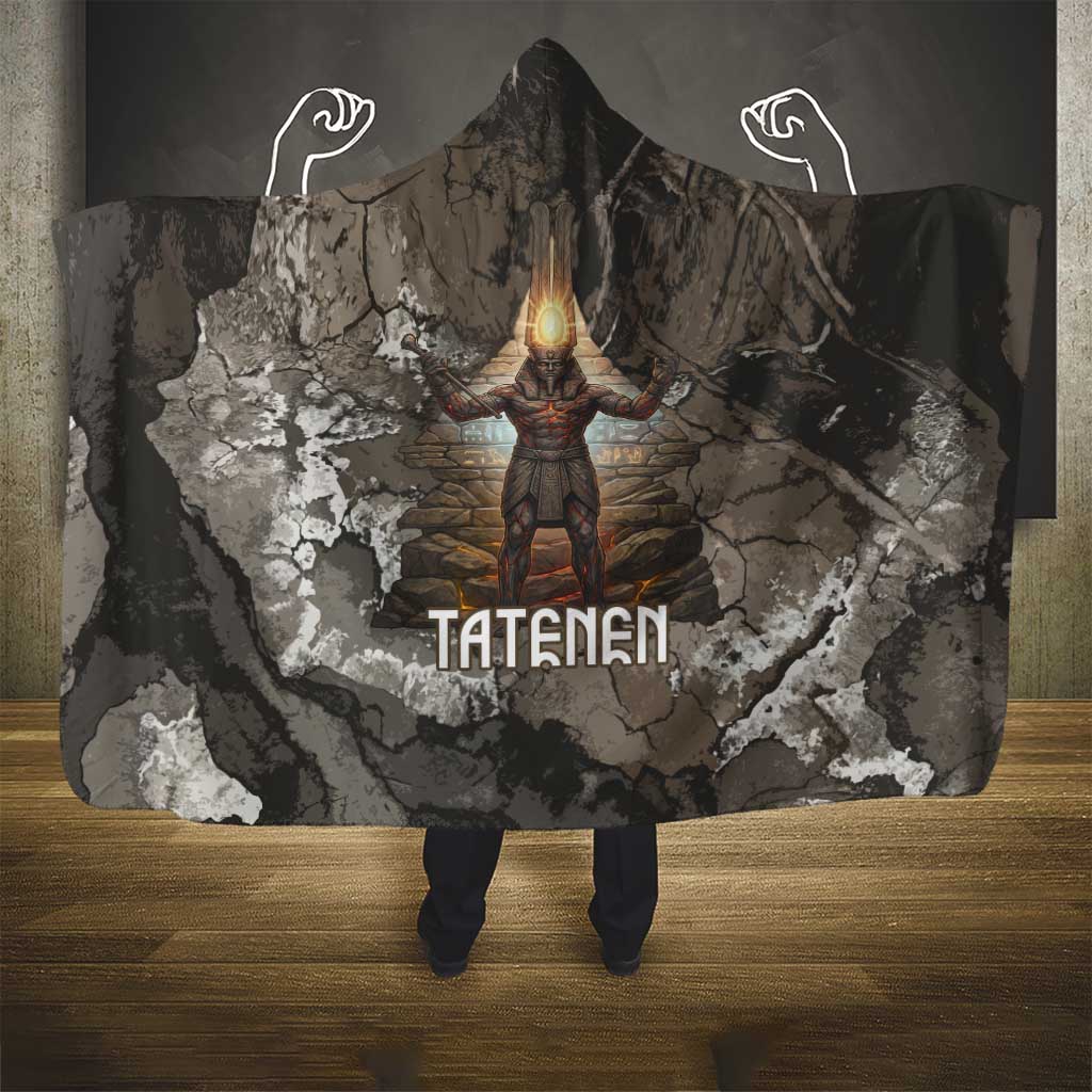 Tatenen Hooded Blanket Rising Hand Design Egyptian God of Creation and Earth Emergence