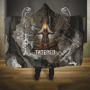Tatenen Hooded Blanket Rising Hand Design Egyptian God of Creation and Earth Emergence