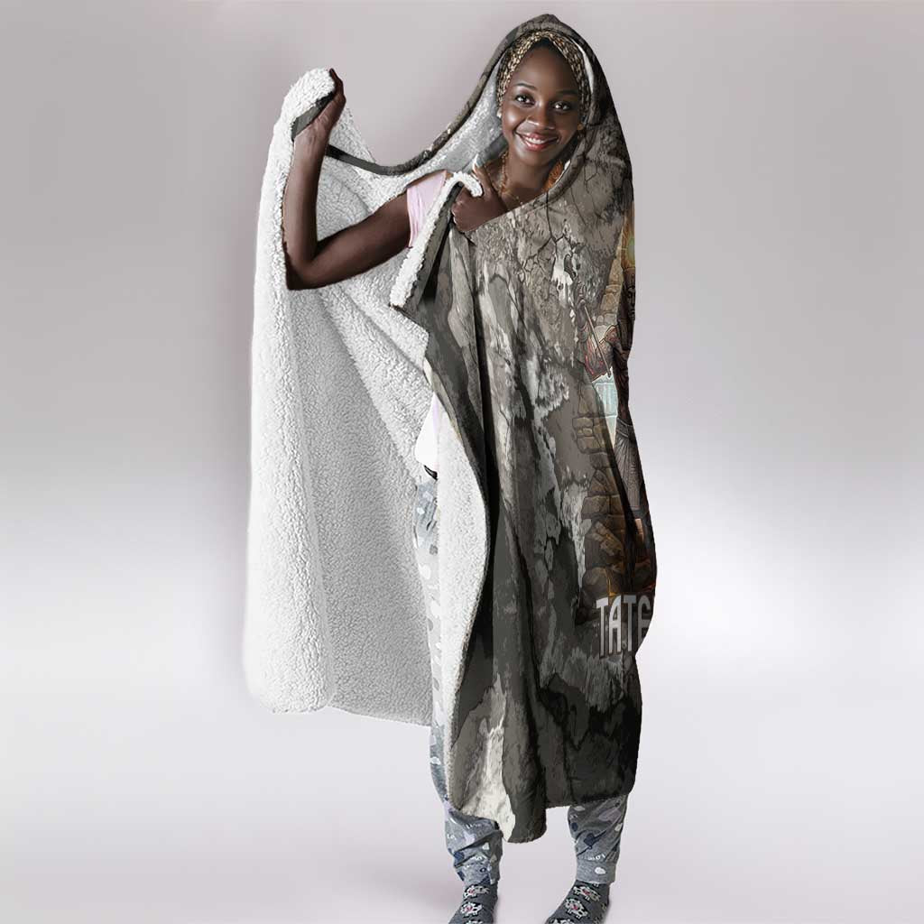 Tatenen Hooded Blanket Rising Hand Design Egyptian God of Creation and Earth Emergence