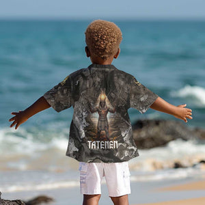 Tatenen Kid Hawaiian Shirt Rising Hand Design Egyptian God of Creation and Earth Emergence