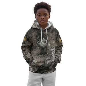 Tatenen Kid Hoodie Rising Hand Design Egyptian God of Creation and Earth Emergence