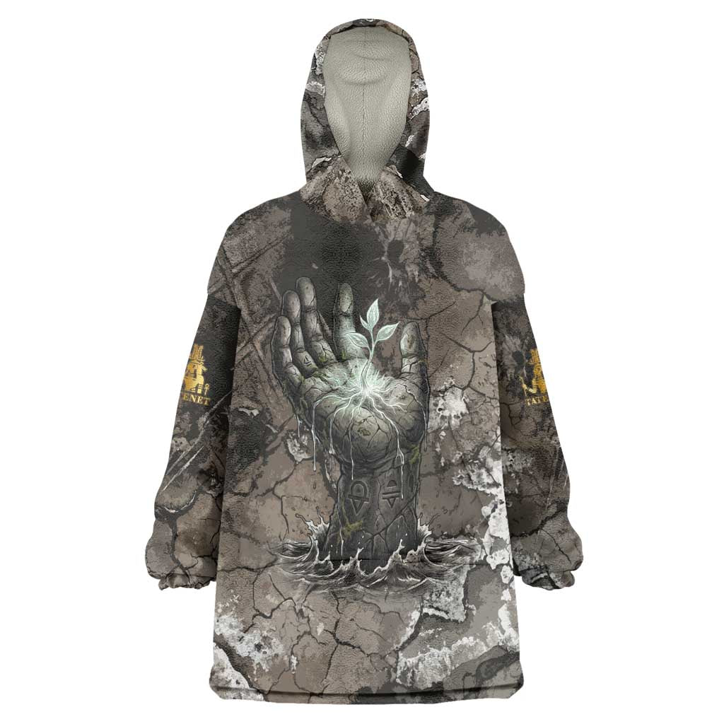 Tatenen Kid Wearable Blanket Hoodie Rising Hand Design Egyptian God of Creation and Earth Emergence