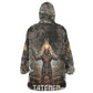 Tatenen Kid Wearable Blanket Hoodie Rising Hand Design Egyptian God of Creation and Earth Emergence