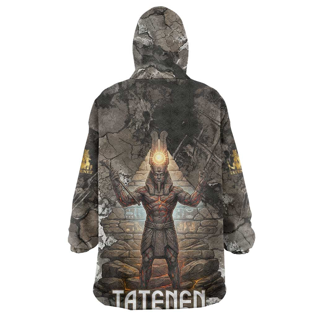 Tatenen Kid Wearable Blanket Hoodie Rising Hand Design Egyptian God of Creation and Earth Emergence