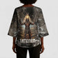 Tatenen Kimono Sleeve Blouse Rising Hand Design Egyptian God of Creation and Earth Emergence