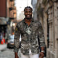 Tatenen Long Sleeve Button Shirt Rising Hand Design Egyptian God of Creation and Earth Emergence