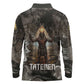 Tatenen Long Sleeve Polo Shirt Rising Hand Design Egyptian God of Creation and Earth Emergence