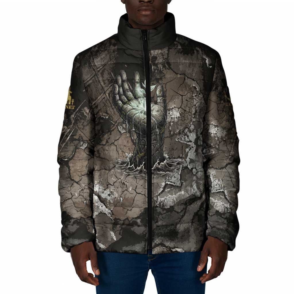 Tatenen Padded Jacket Rising Hand Design Egyptian God of Creation and Earth Emergence
