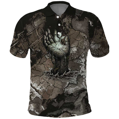 Tatenen Polo Shirt Rising Hand Design Egyptian God of Creation and Earth Emergence
