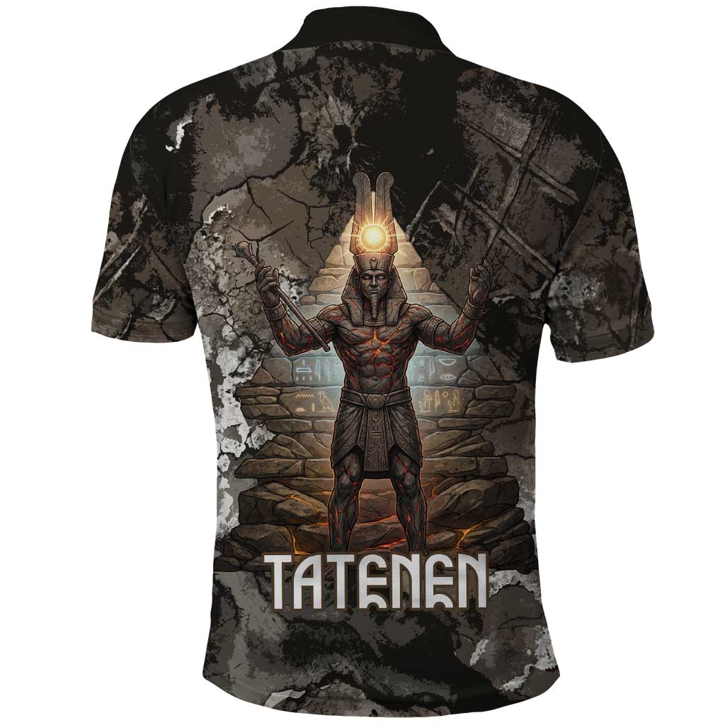 Tatenen Polo Shirt Rising Hand Design Egyptian God of Creation and Earth Emergence