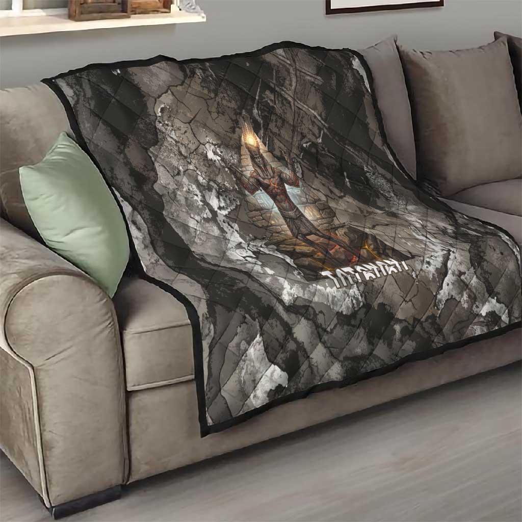 Tatenen Quilt Rising Hand Design Egyptian God of Creation and Earth Emergence