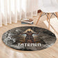 Tatenen Round Carpet Rising Hand Design Egyptian God of Creation and Earth Emergence