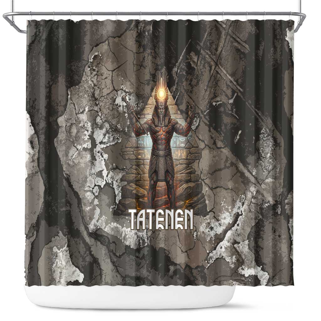 Tatenen Shower Curtain Rising Hand Design Egyptian God of Creation and Earth Emergence