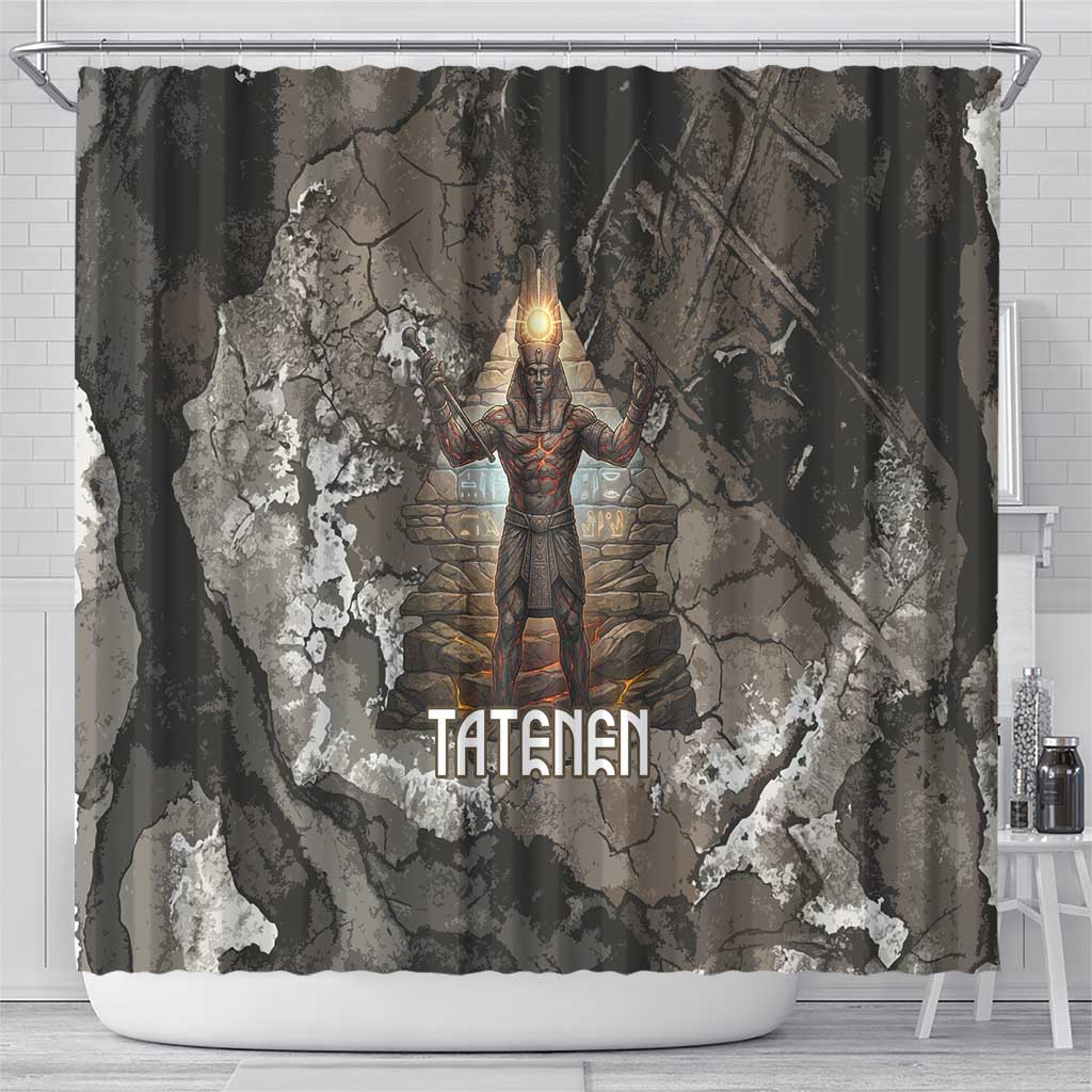 Tatenen Shower Curtain Rising Hand Design Egyptian God of Creation and Earth Emergence