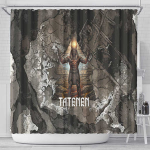 Tatenen Shower Curtain Rising Hand Design Egyptian God of Creation and Earth Emergence