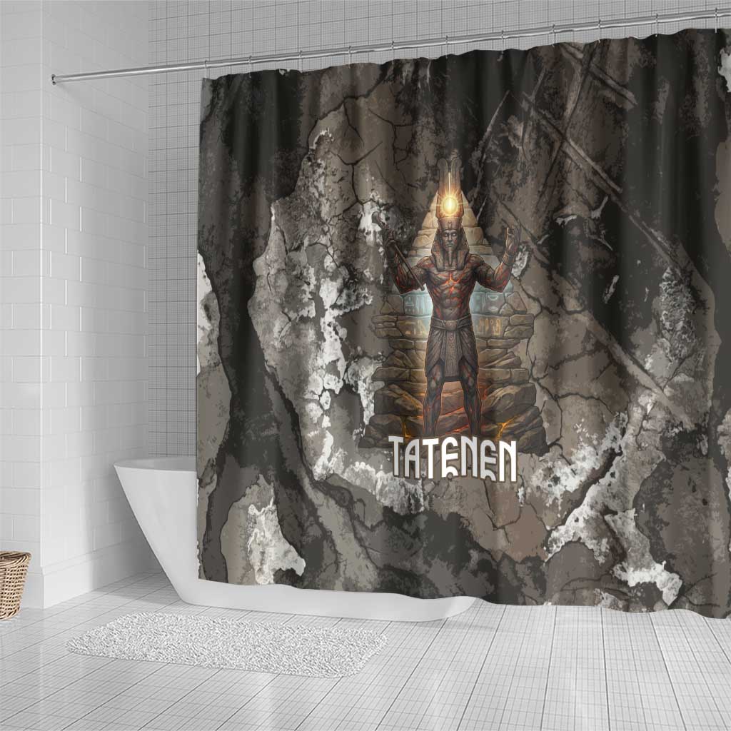 Tatenen Shower Curtain Rising Hand Design Egyptian God of Creation and Earth Emergence