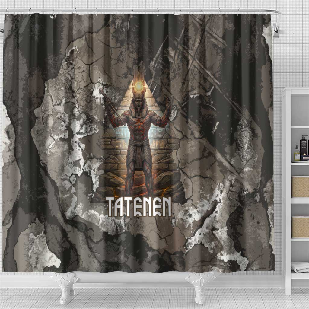 Tatenen Shower Curtain Rising Hand Design Egyptian God of Creation and Earth Emergence