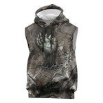 Tatenen Sleeveless Hoodie Rising Hand Design Egyptian God of Creation and Earth Emergence