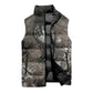Tatenen Sleeveless Puffer Jacket Rising Hand Design Egyptian God of Creation and Earth Emergence