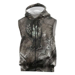 Tatenen Sleeveless Zip Hoodie Rising Hand Design Egyptian God of Creation and Earth Emergence