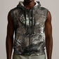 Tatenen Sleeveless Zip Hoodie Rising Hand Design Egyptian God of Creation and Earth Emergence