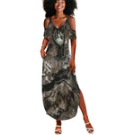 Tatenen Summer Maxi Dress Rising Hand Design Egyptian God of Creation and Earth Emergence
