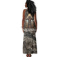 Tatenen Tank Maxi Dress Rising Hand Design Egyptian God of Creation and Earth Emergence