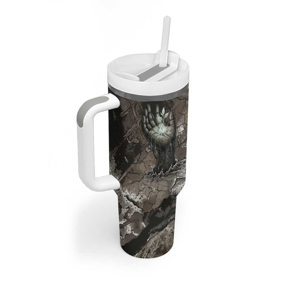 Tatenen Tumbler With Handle Rising Hand Design Egyptian God of Creation and Earth Emergence