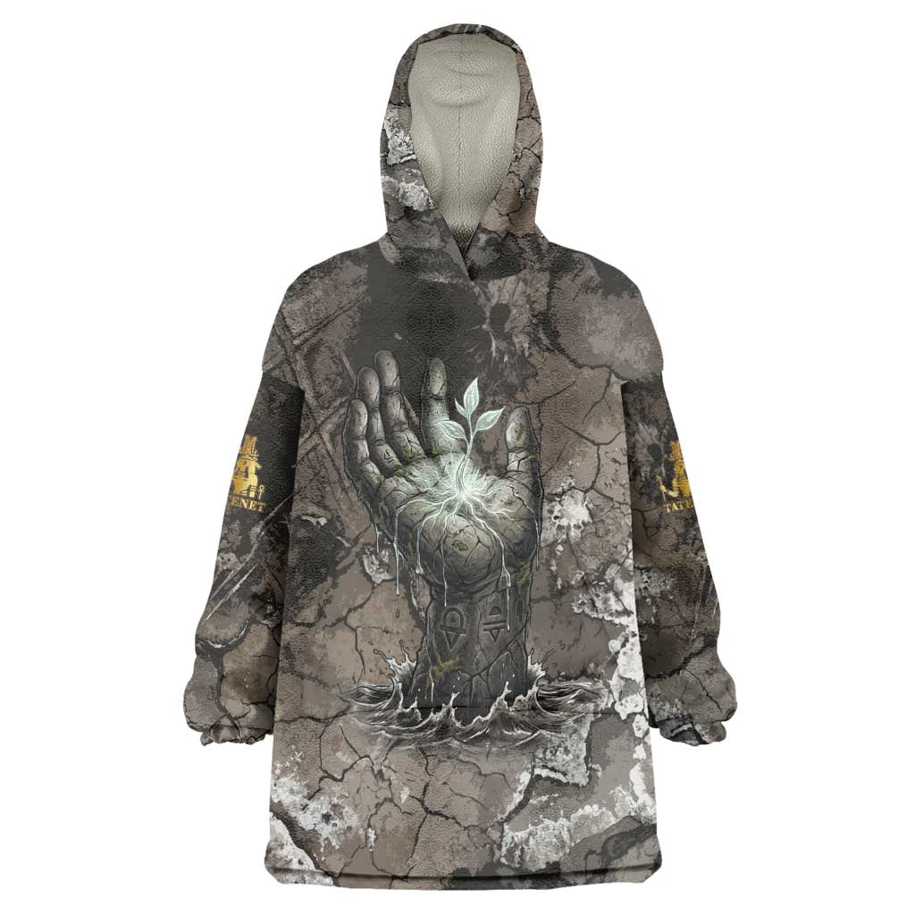 Tatenen Wearable Blanket Hoodie Rising Hand Design Egyptian God of Creation and Earth Emergence