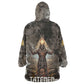 Tatenen Wearable Blanket Hoodie Rising Hand Design Egyptian God of Creation and Earth Emergence