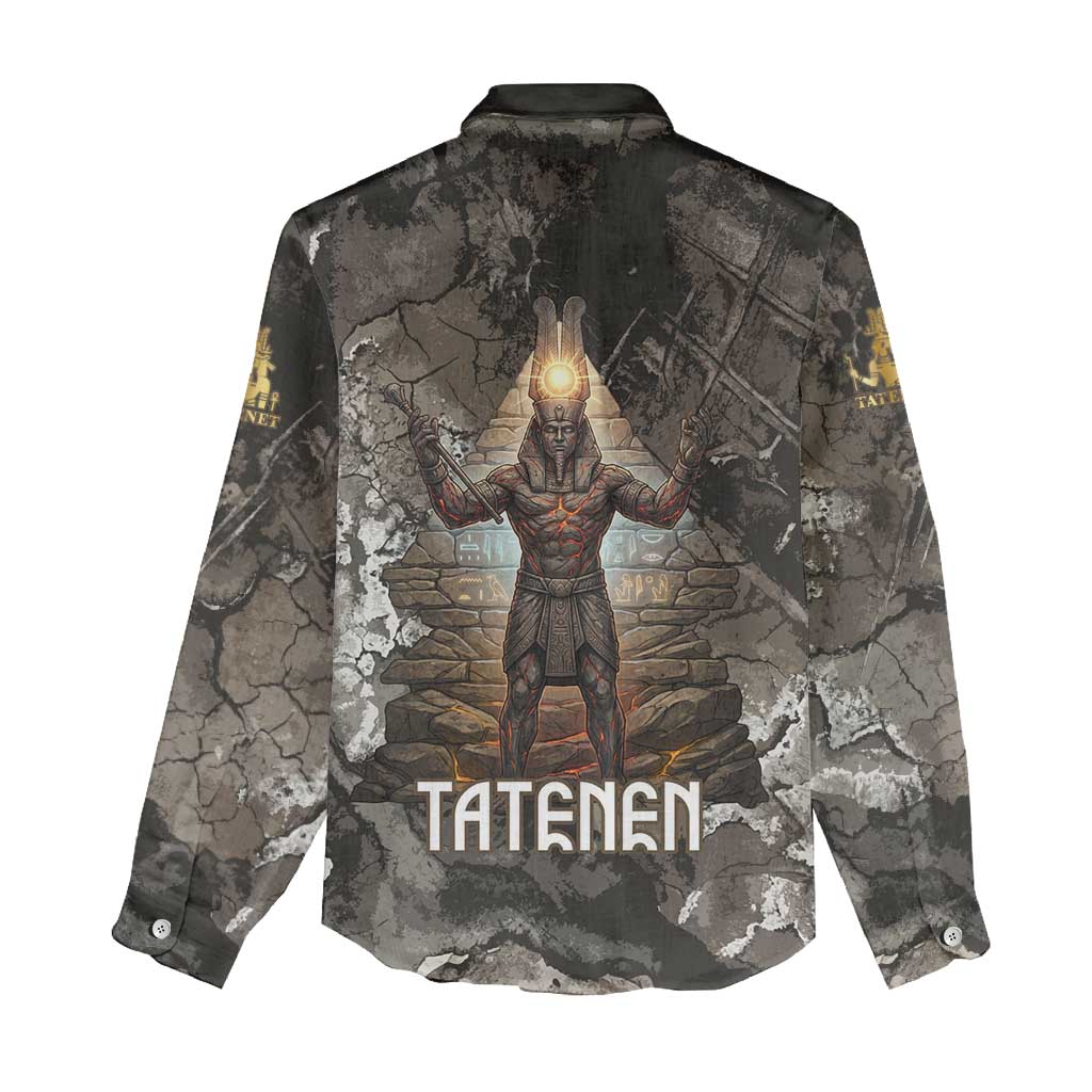 Tatenen Women Casual Shirt Rising Hand Design Egyptian God of Creation and Earth Emergence