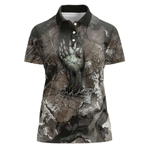 Tatenen Women Polo Shirt Rising Hand Design Egyptian God of Creation and Earth Emergence