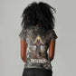 Tatenen Women V-Neck T-Shirt Rising Hand Design Egyptian God of Creation and Earth Emergence